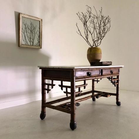 1880 Napoleon 3 marble top console table 