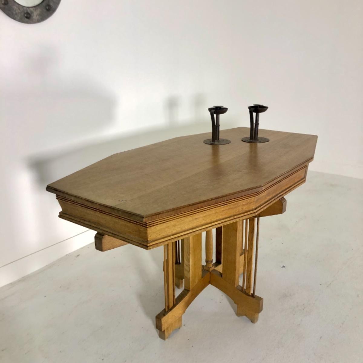 1900 arts and crafts oak table 