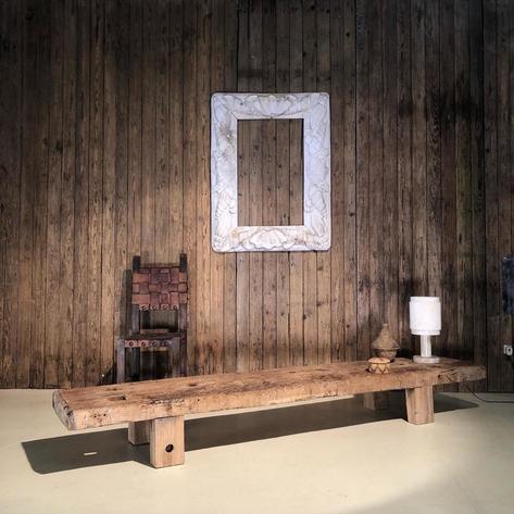 1900 primitive oak low table 