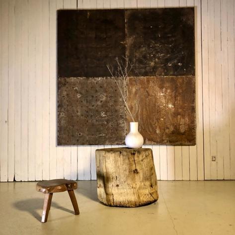 1900 primitive oak side table 