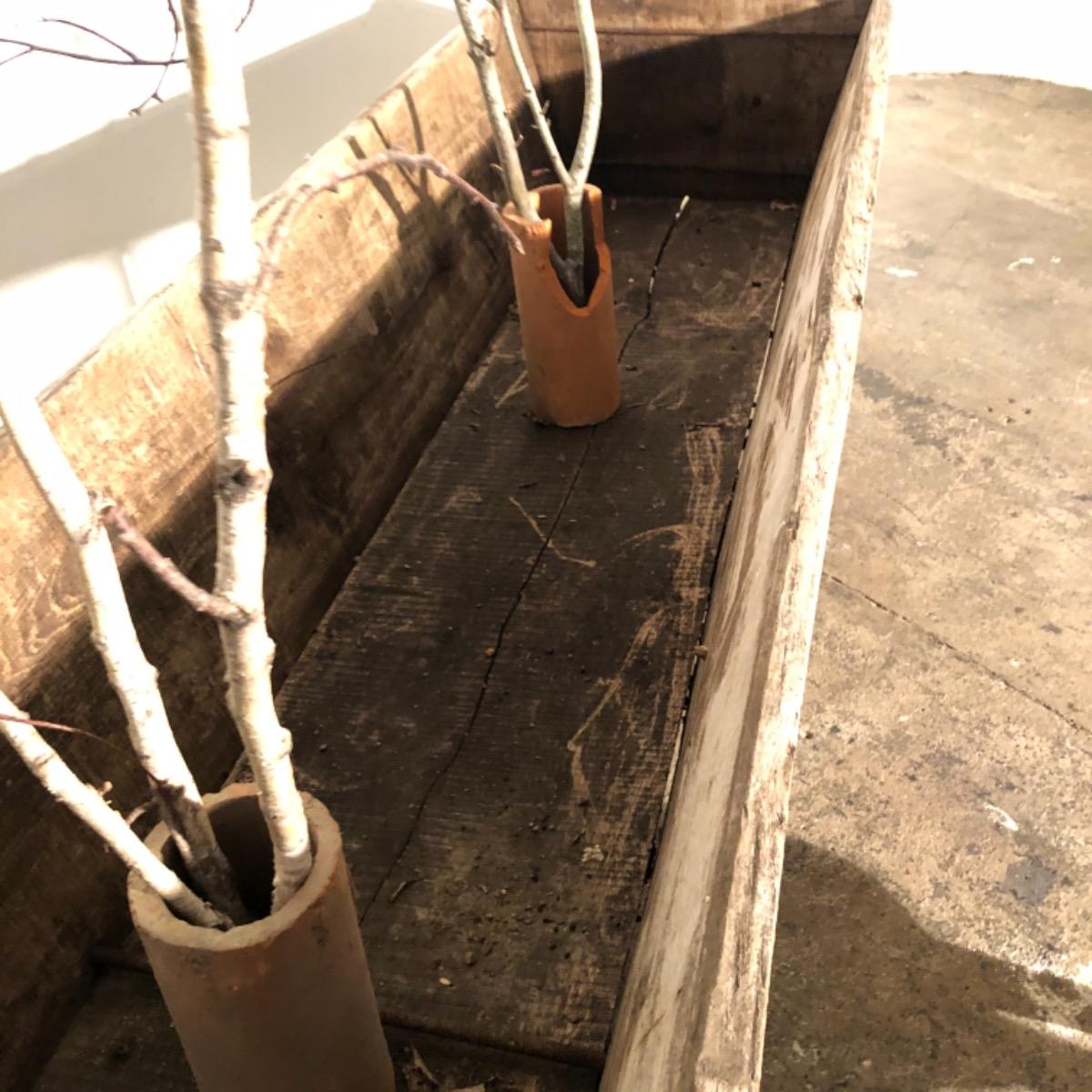 1900 primitive wooden planters 