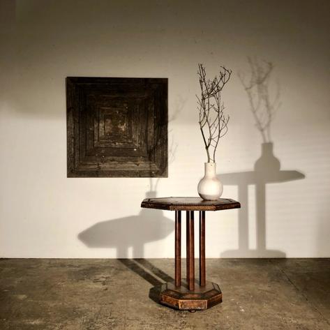 1920 leather pedestal table