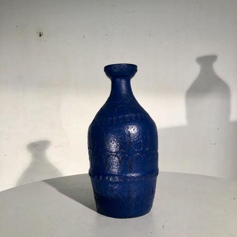 1950 blue ceramic vase 