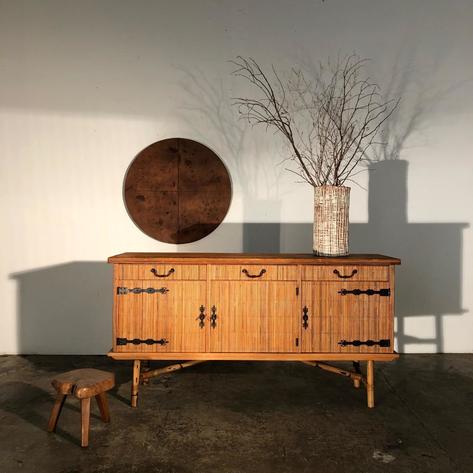 1950 French rattan sideboard 
