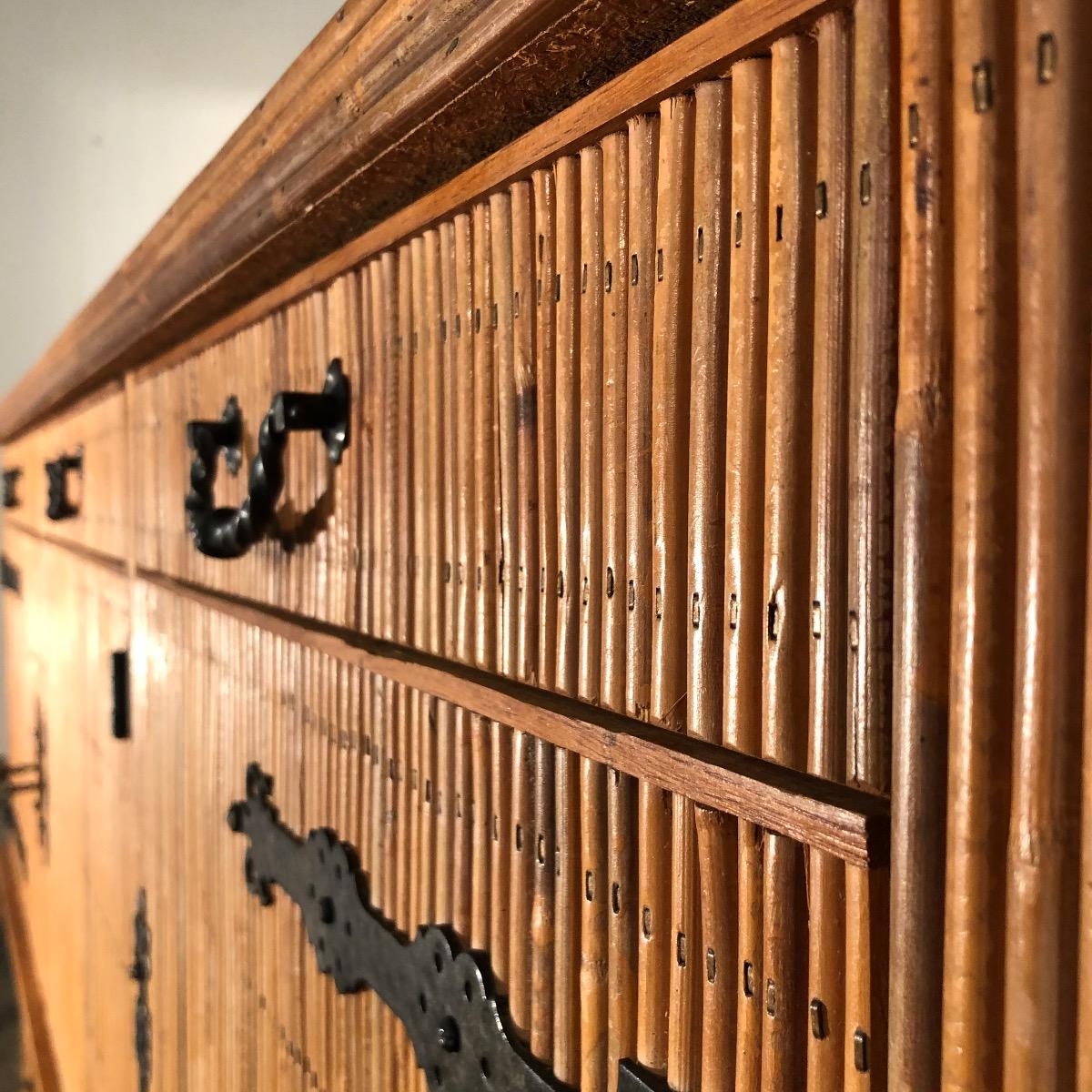 1950 French rattan sideboard 
