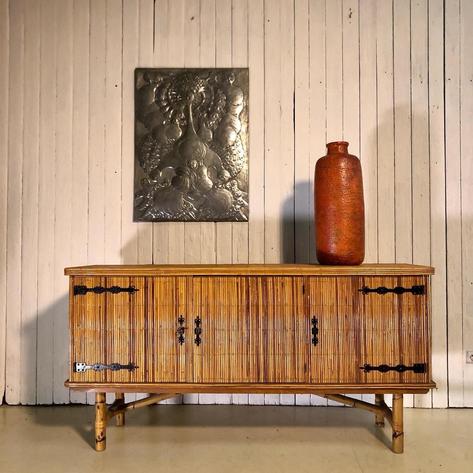 1950 French rattan sideboard 