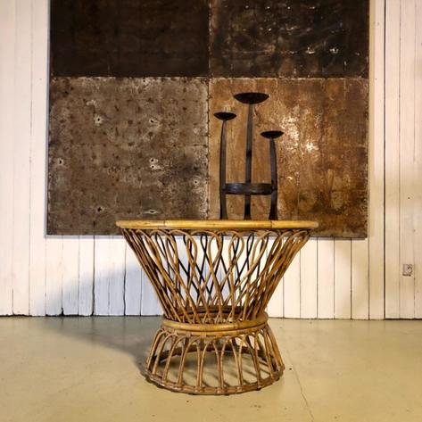 1950 French rattan table 