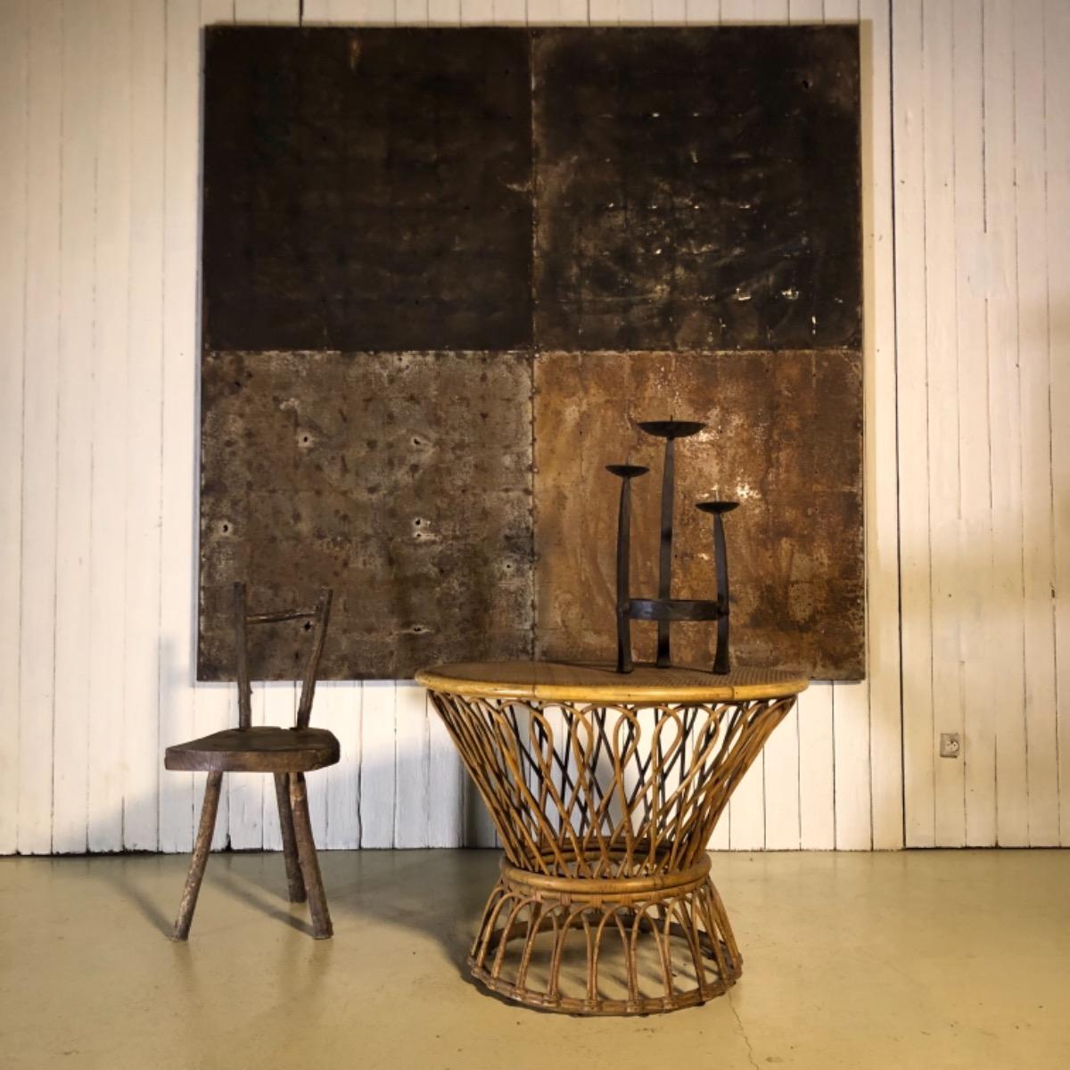 1950 French rattan table 