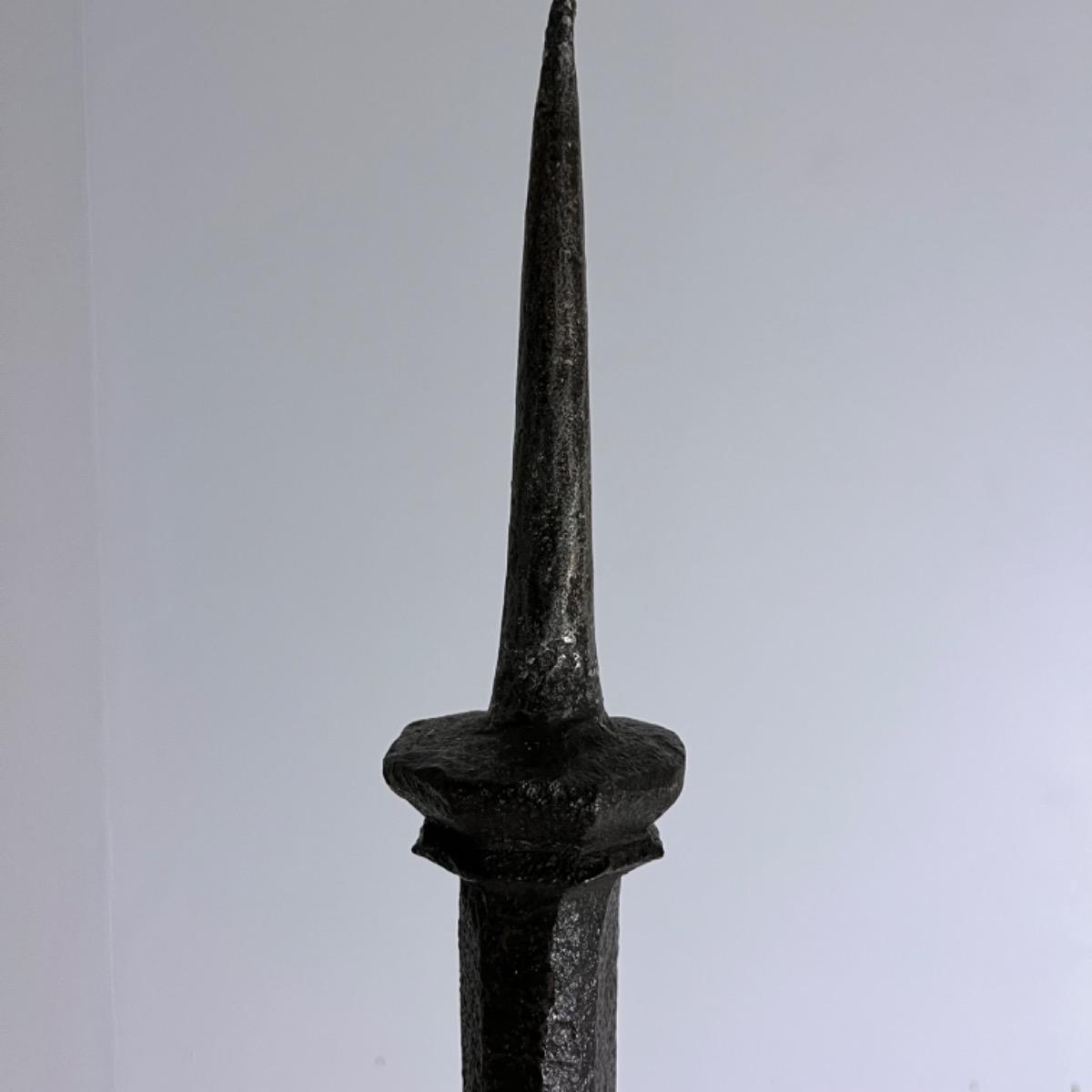 1950 French wrought iron candlestick 