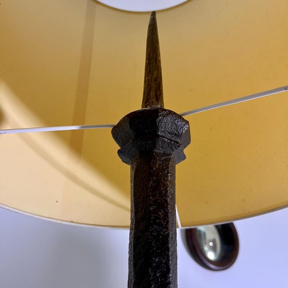 1950 French wrought iron candlestick 
