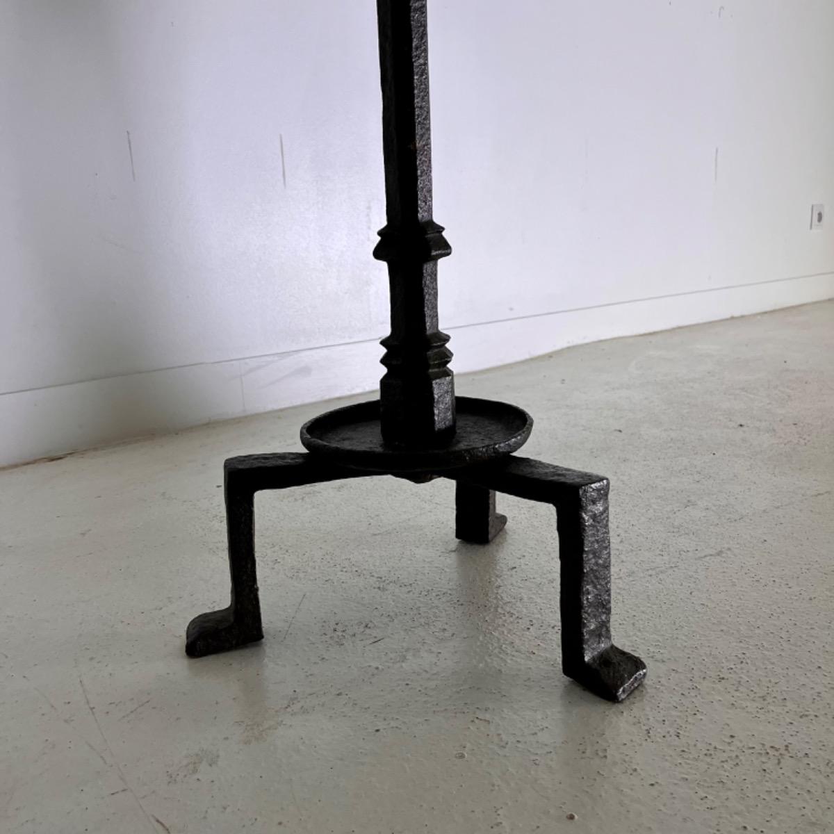 1950 French wrought iron candlestick 