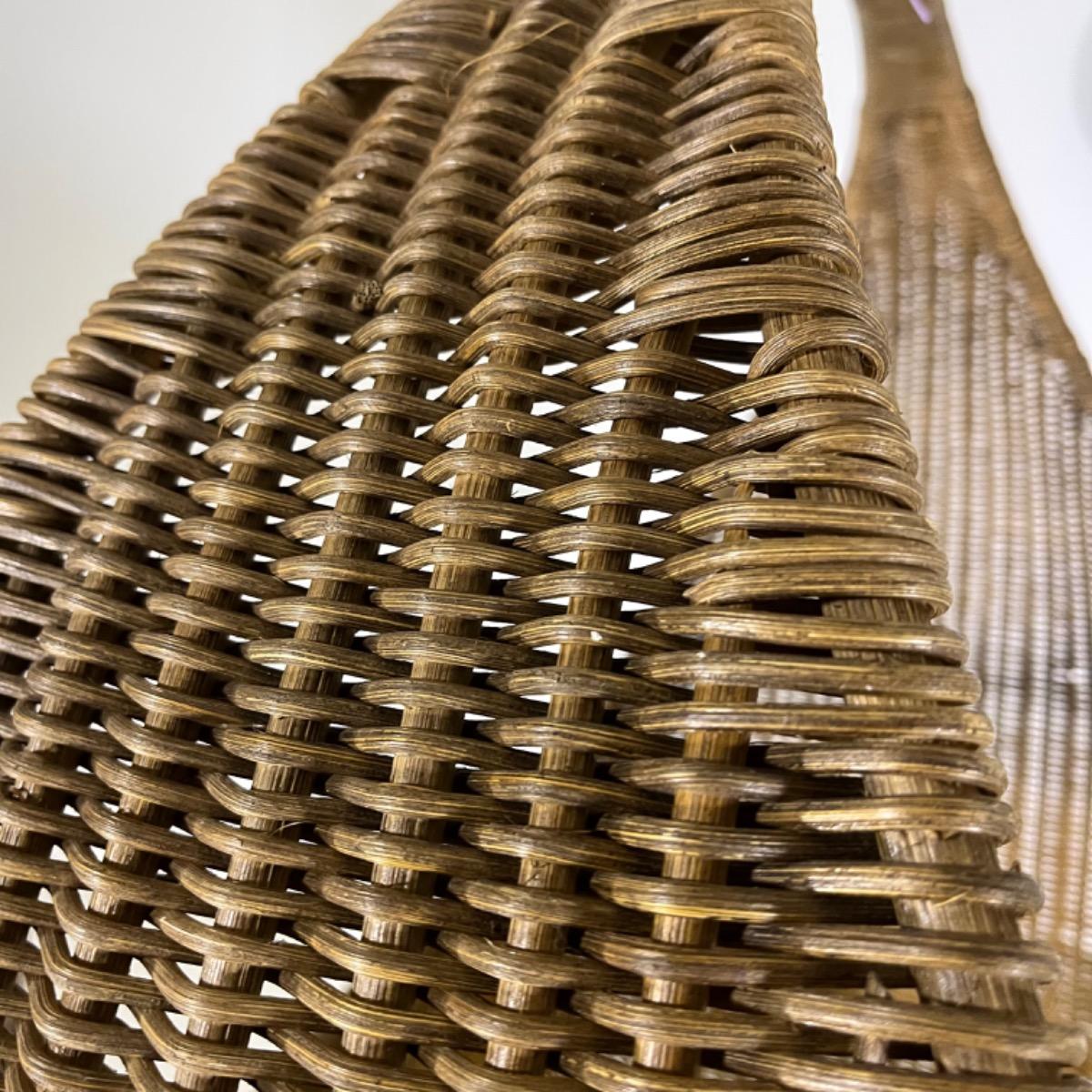 1950 oversize rattan basket 