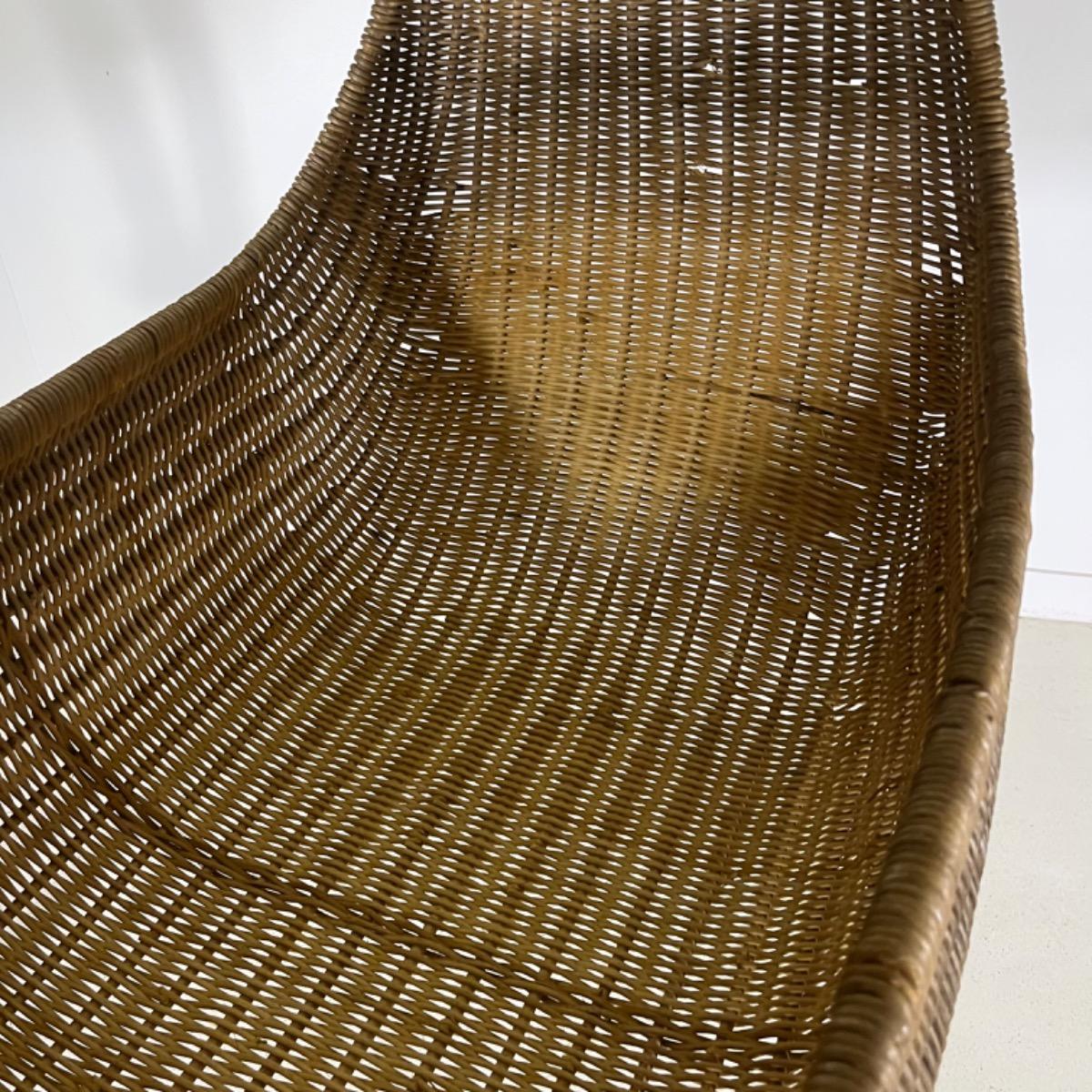 1950 oversize rattan basket 