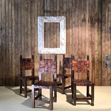 1950 primitive leather chairs 