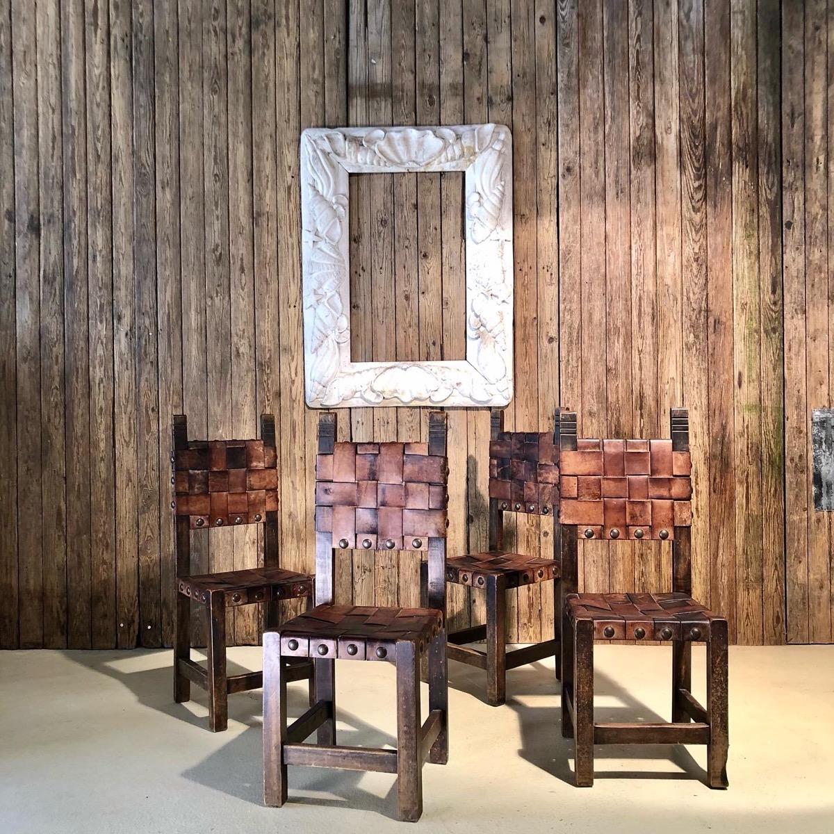 1950 primitive leather chairs 