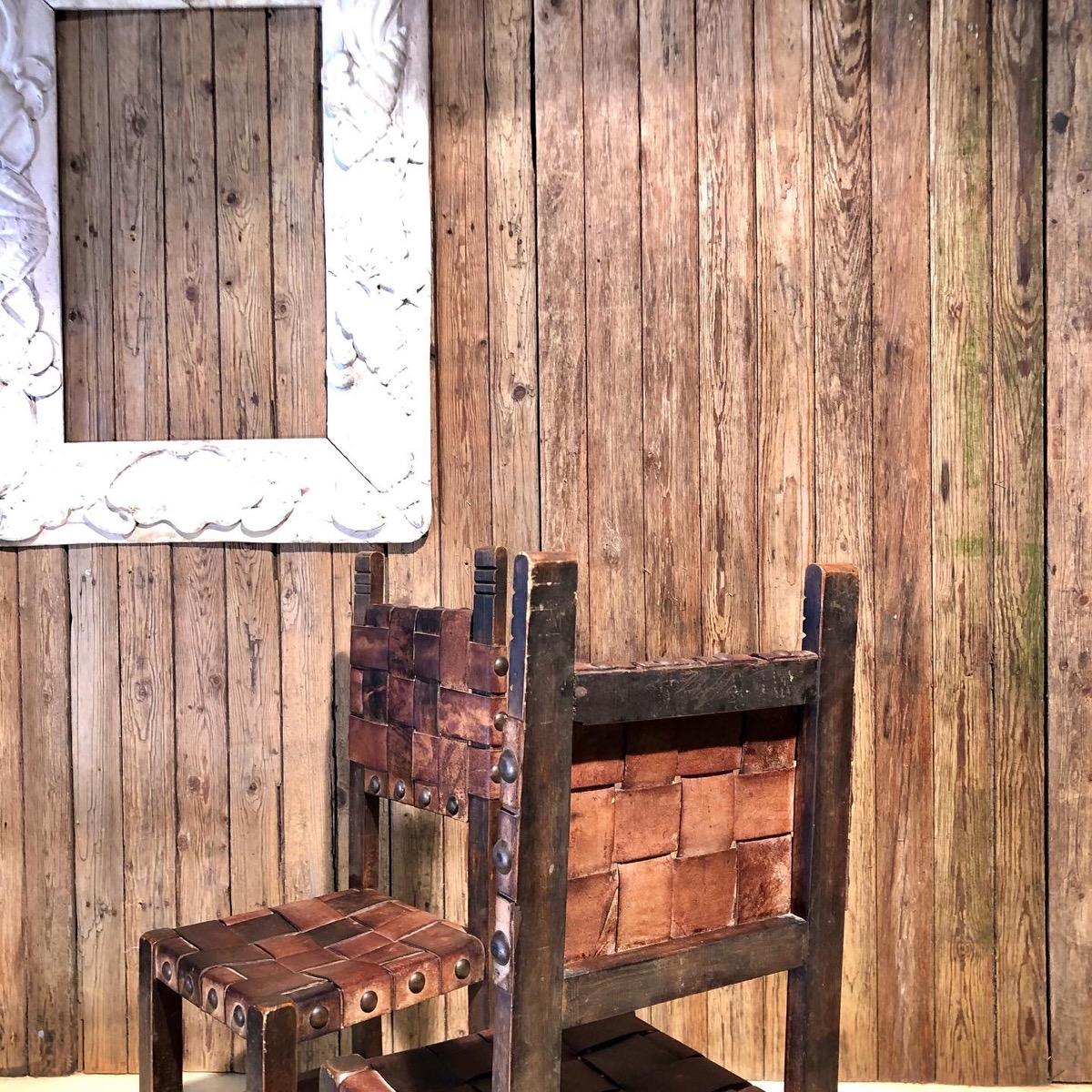 1950 primitive leather chairs 