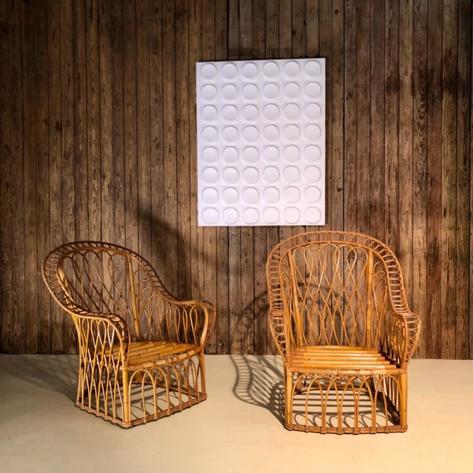 1950 rattan armchairs 