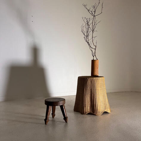 1950 rattan basket or table 