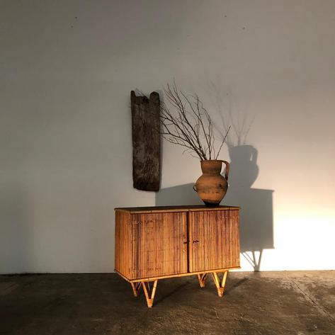 1950 rattan cabinet