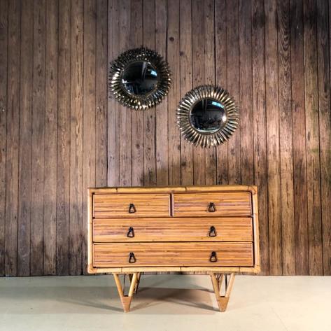 1950 rattan chest of drawers 