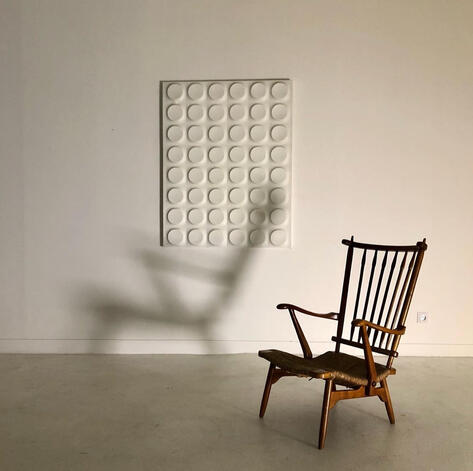 1950 rustic modern straw armchair 