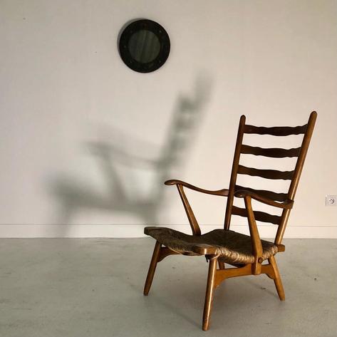 1950 straw armchair 