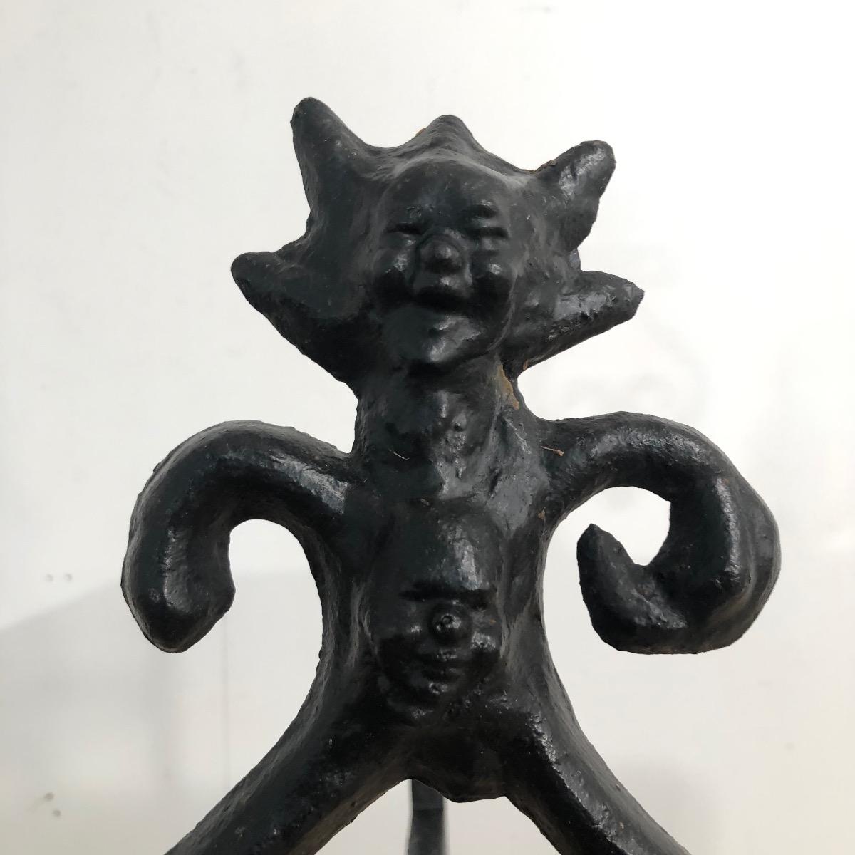 1960 cast iron fire dog 