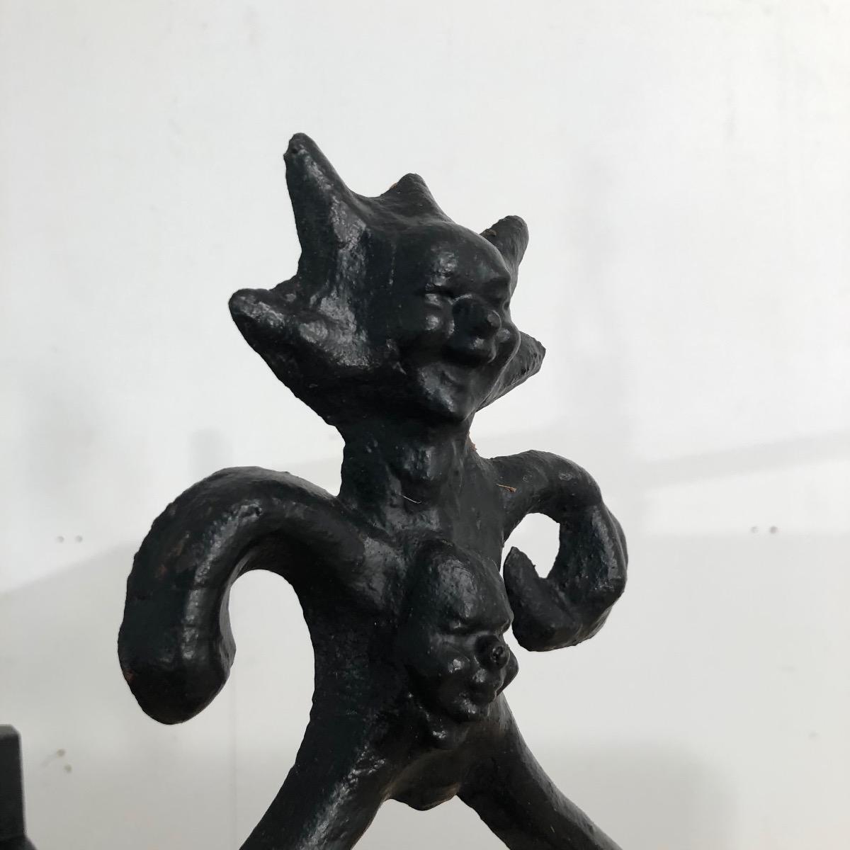 1960 cast iron fire dog 