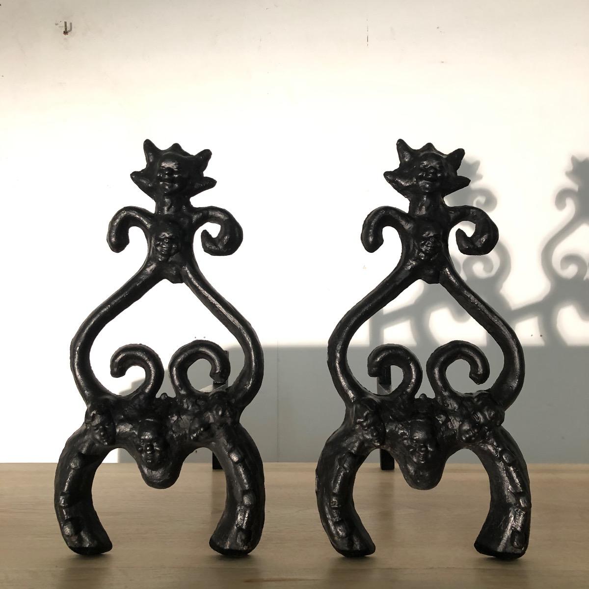 1960 cast iron fire dog 