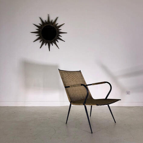 1960 rattan & metal armchair 