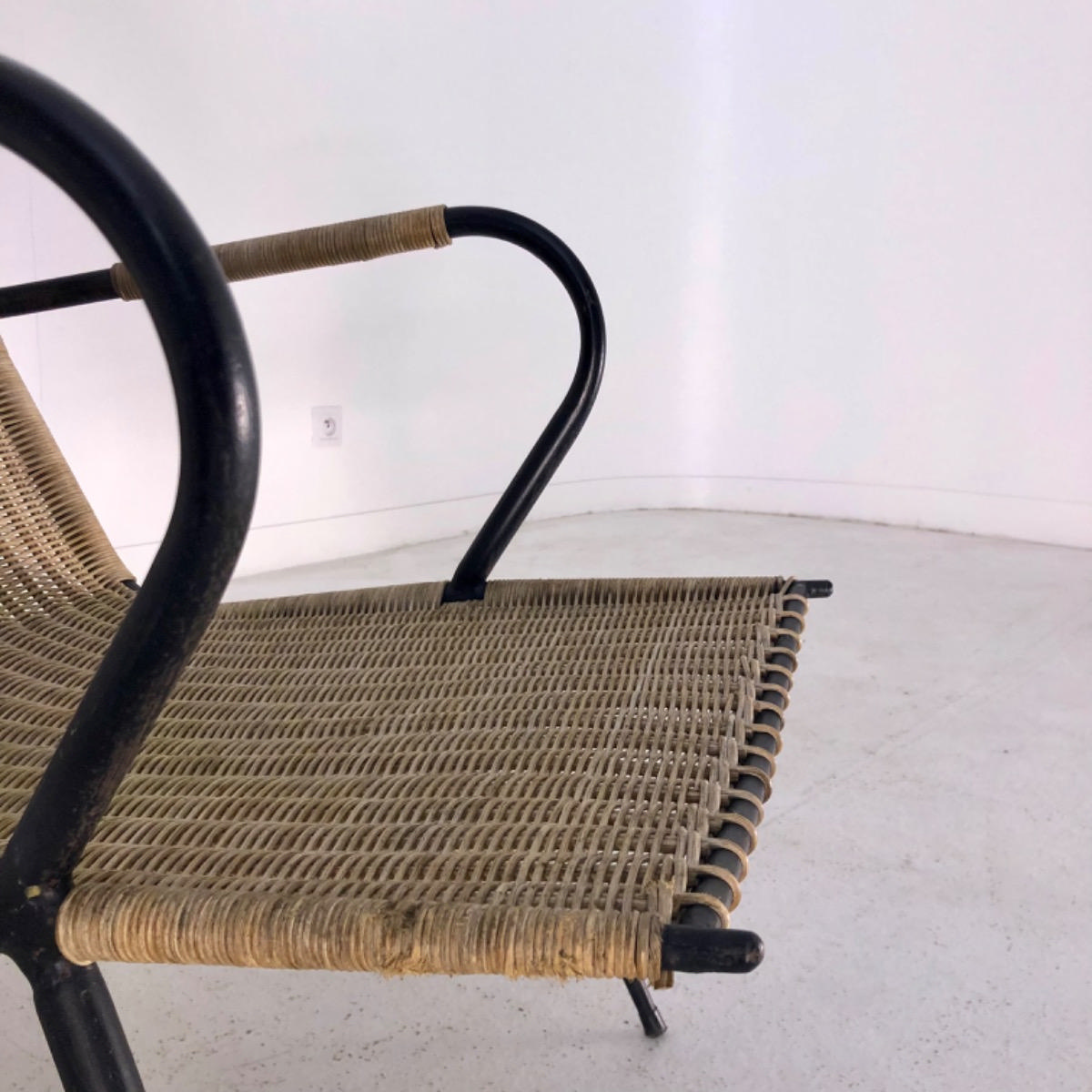 1960 rattan & metal armchair 