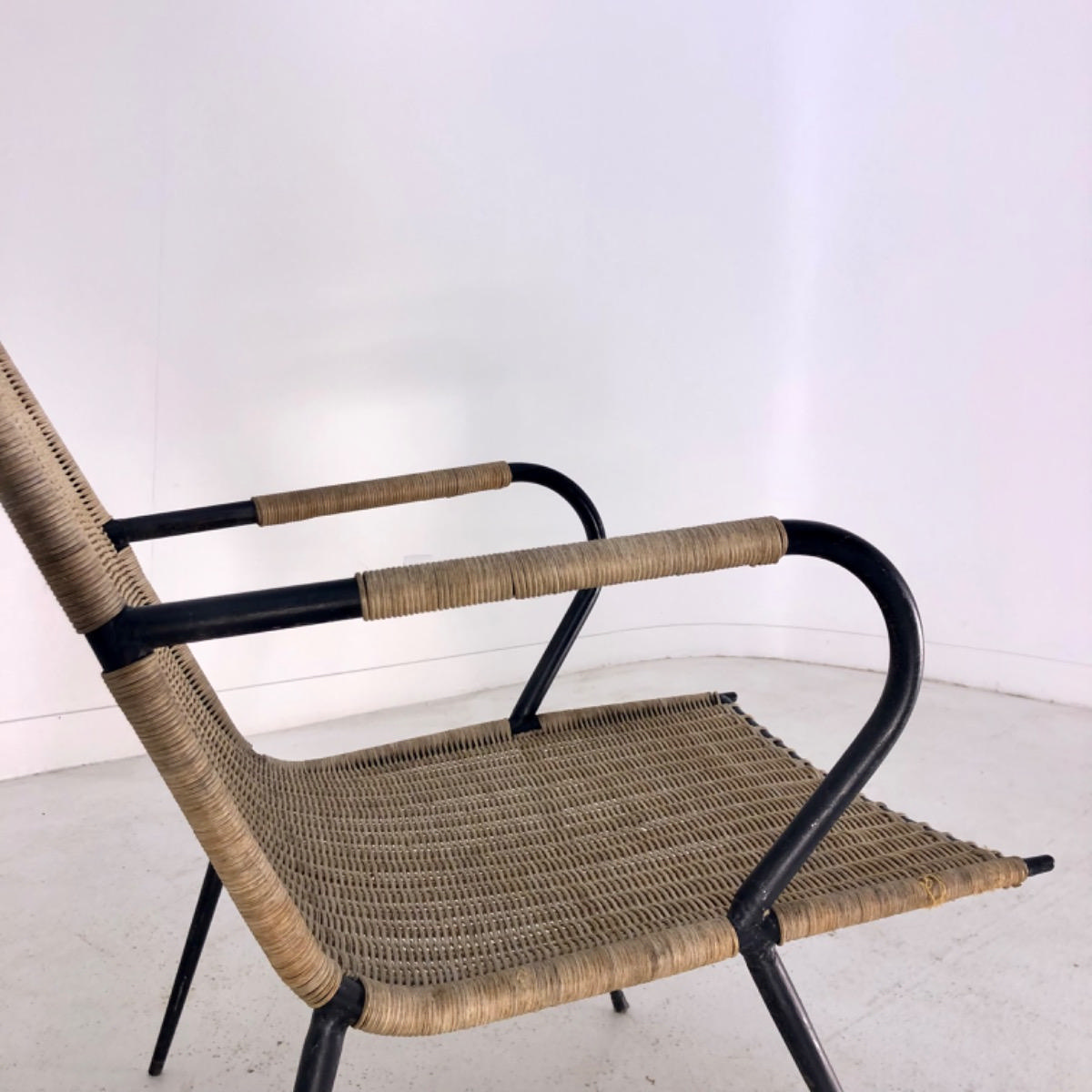 1960 rattan & metal armchair 