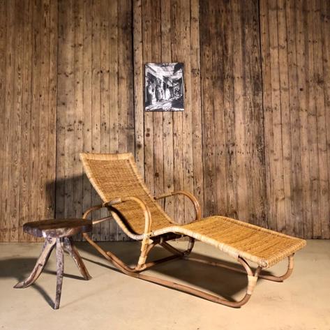 1960 rattan meridienne 