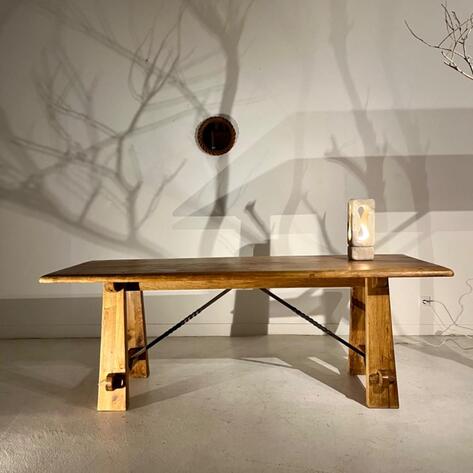 1960 rustic modern oak table