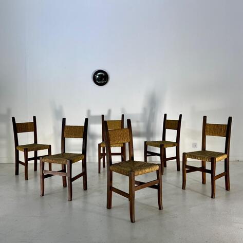 1960 Rustic modern straw chairs 
