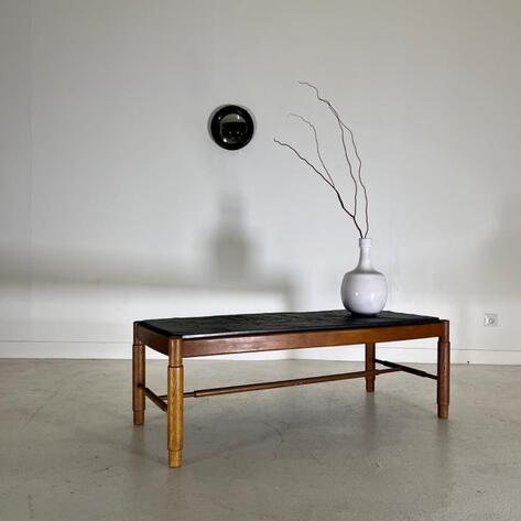 1960 Slate and oak coffee table