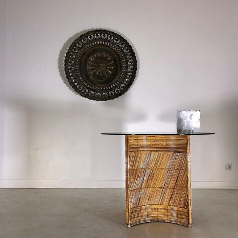 1960 vintage rattan table