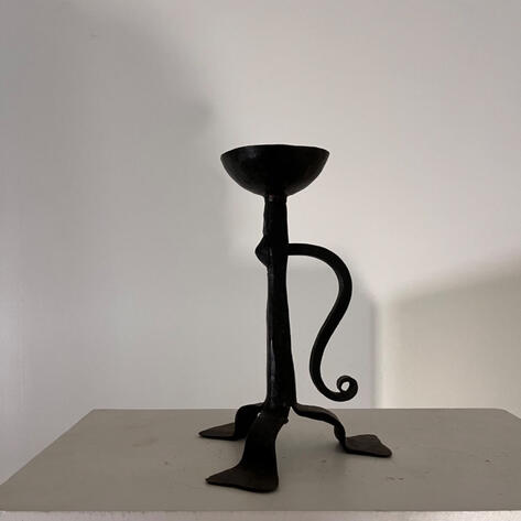 1960 wrought iron candlestick 