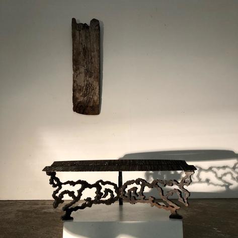 1970 brutalist metal table