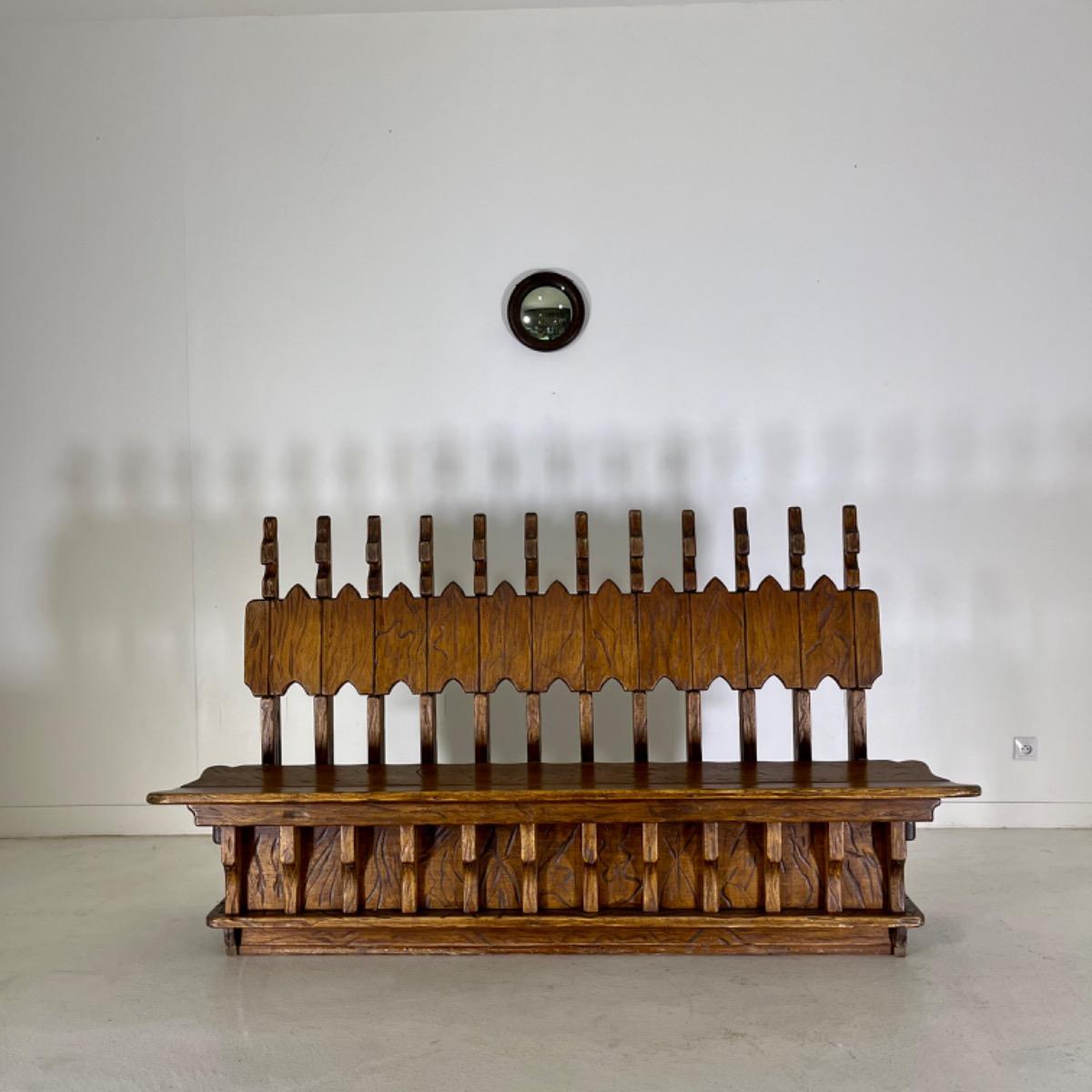 1970 French brutalist bench 