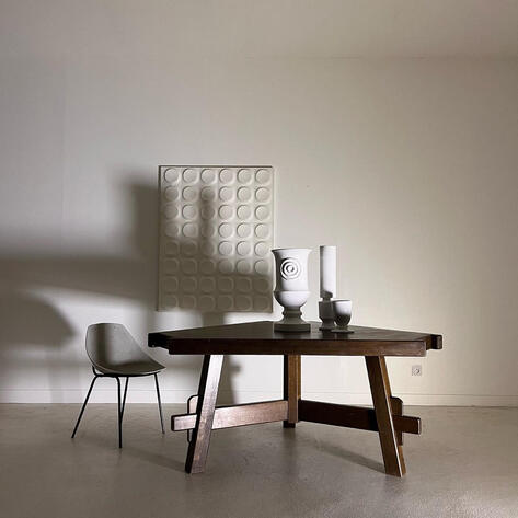 1970 French dining triangular table