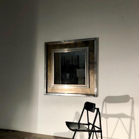 1970 large metal mirror 