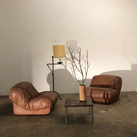 1970 leather lounge armchairs 