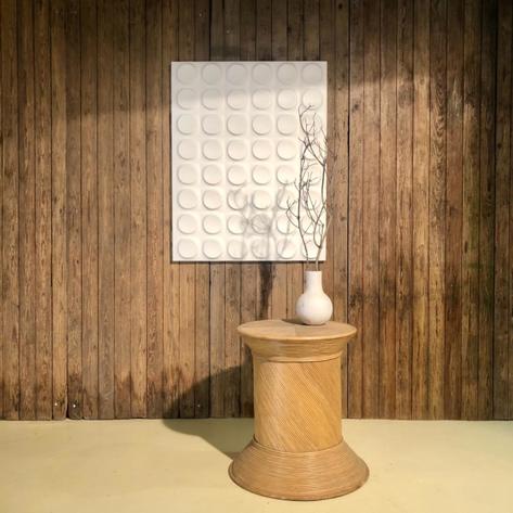 1970 rattan side table 