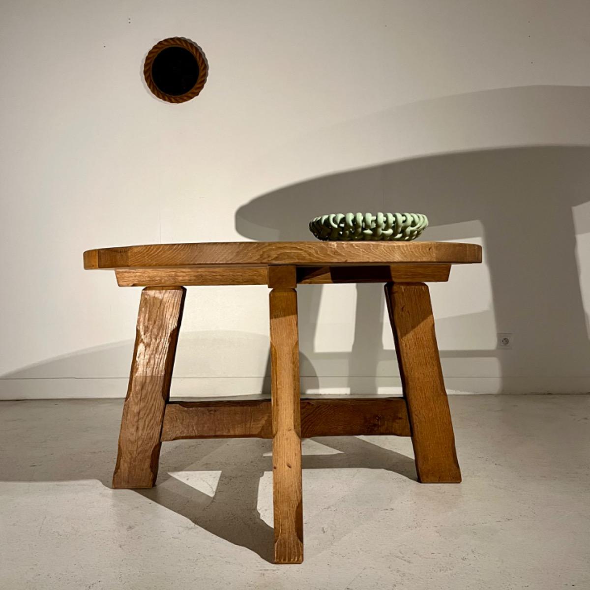 1970 round dining oak table 