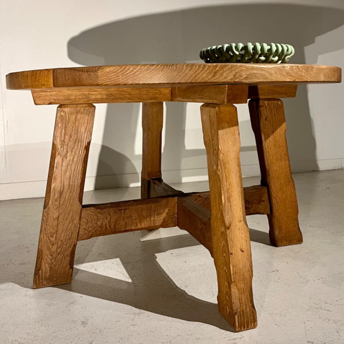 1970 round dining oak table 