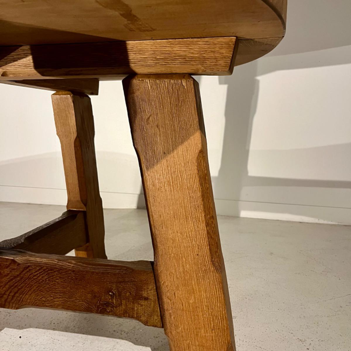 1970 round dining oak table 