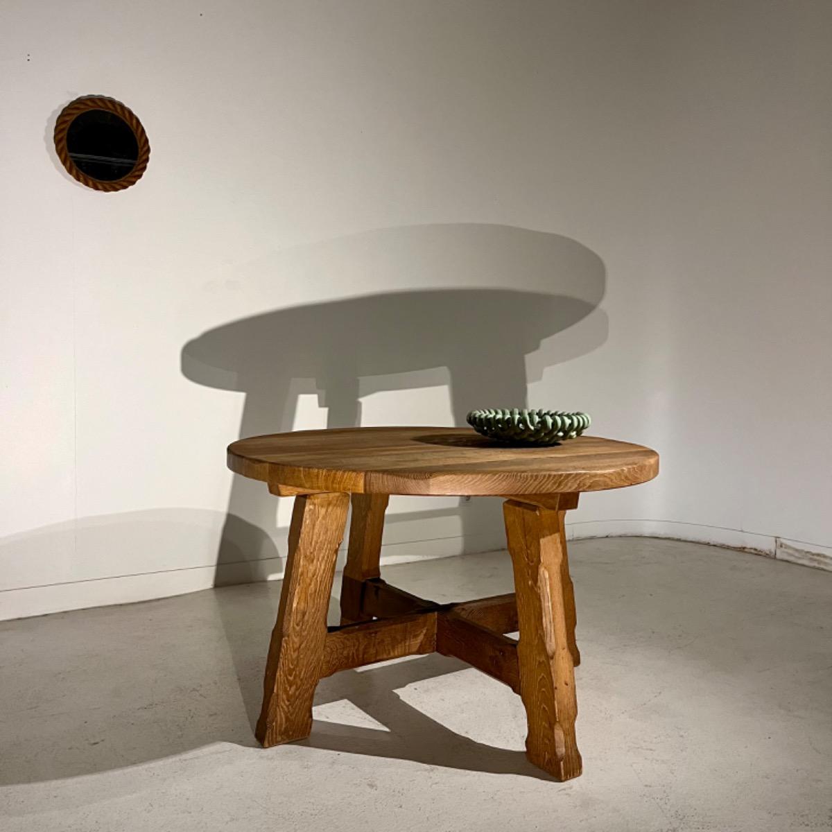 1970 round dining oak table 