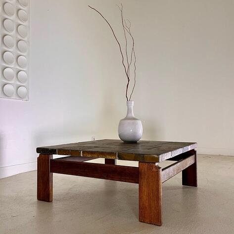 1970 slate top coffee table 