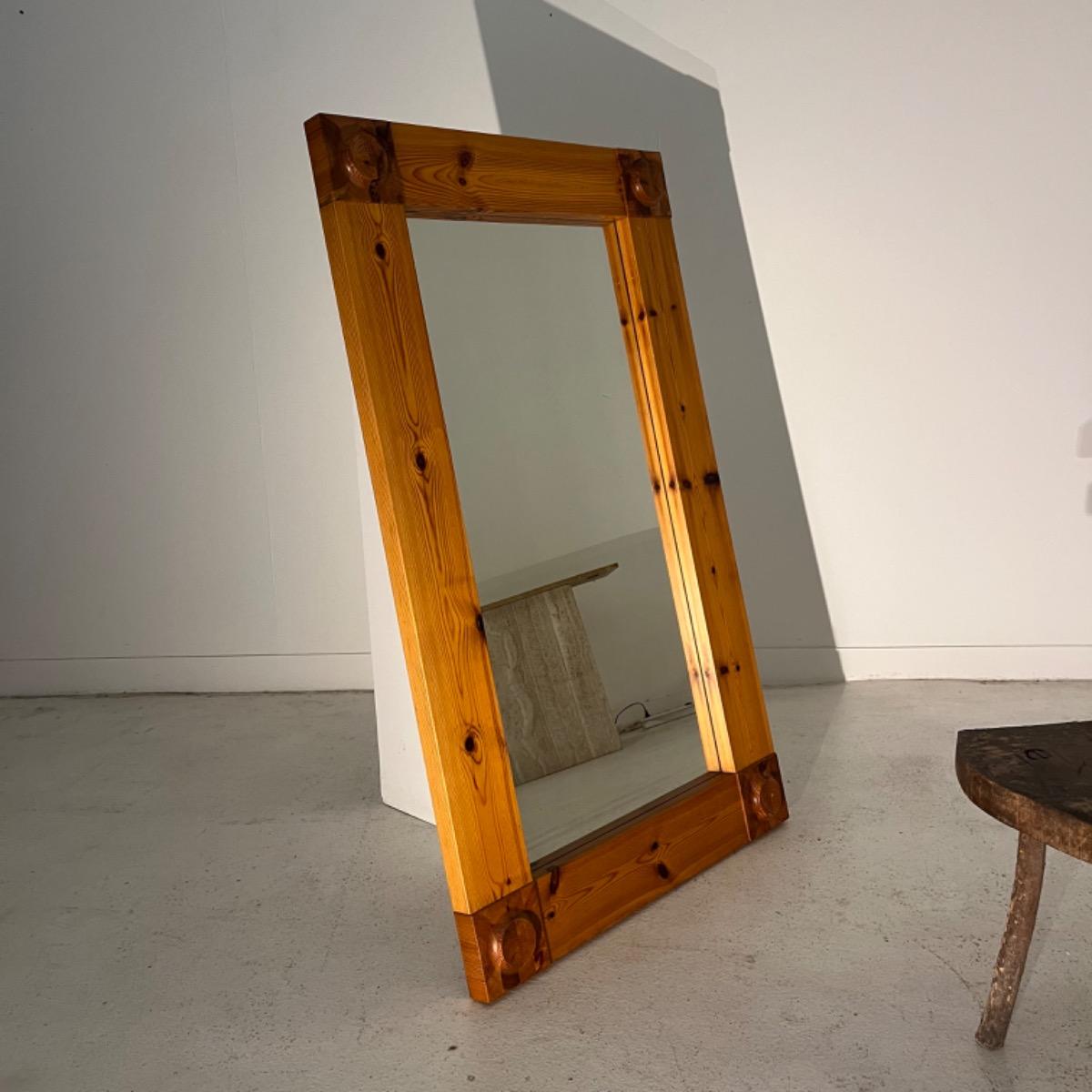1970 vintage pine mirror